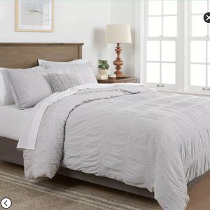 NWT King Comforter Set Cotton Blend Machine Washable Gray OEKO-TEX certified